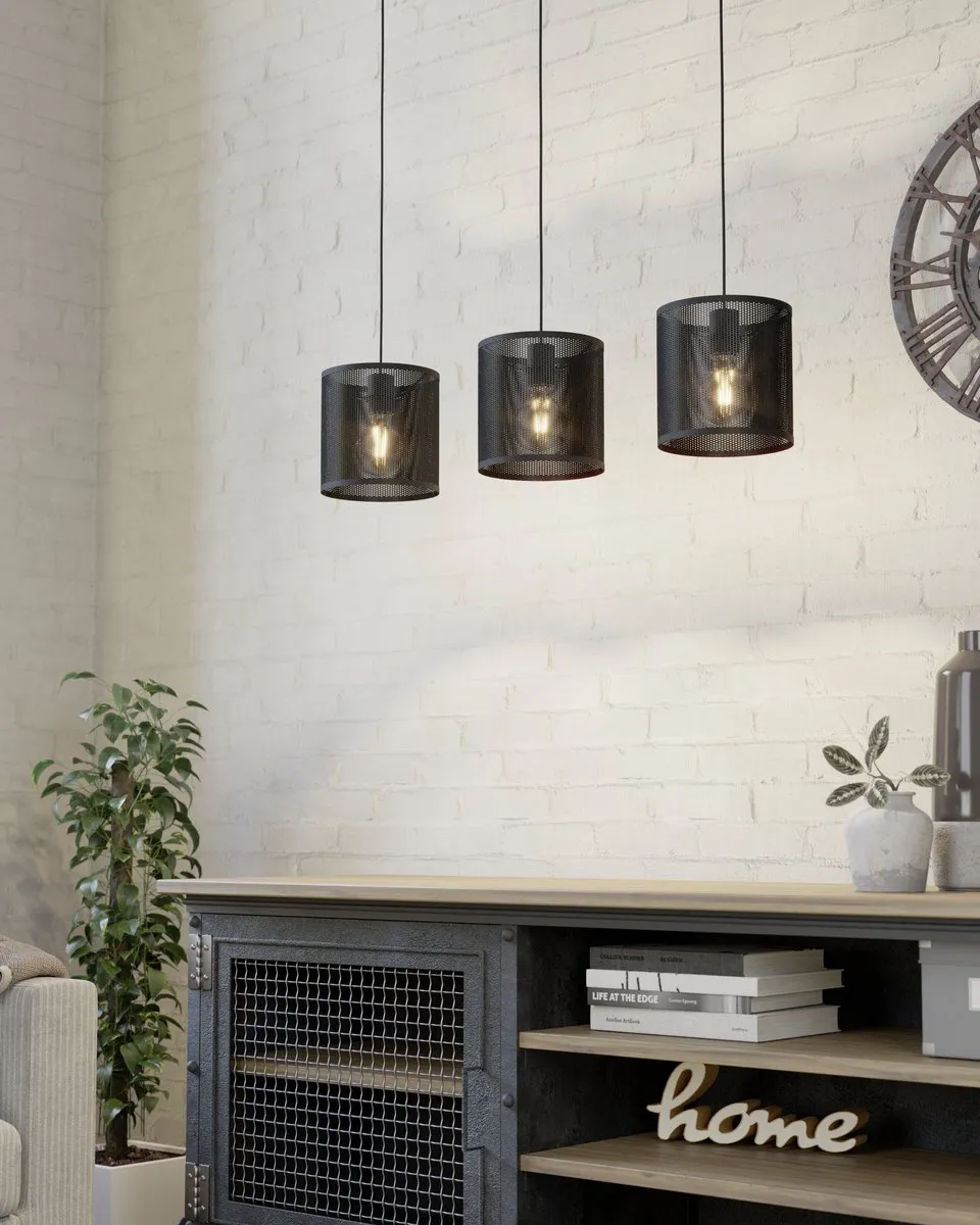 Eglo Manby Hanglamp E27 - 90 cm - Zwart - afbeelding 6 van 6