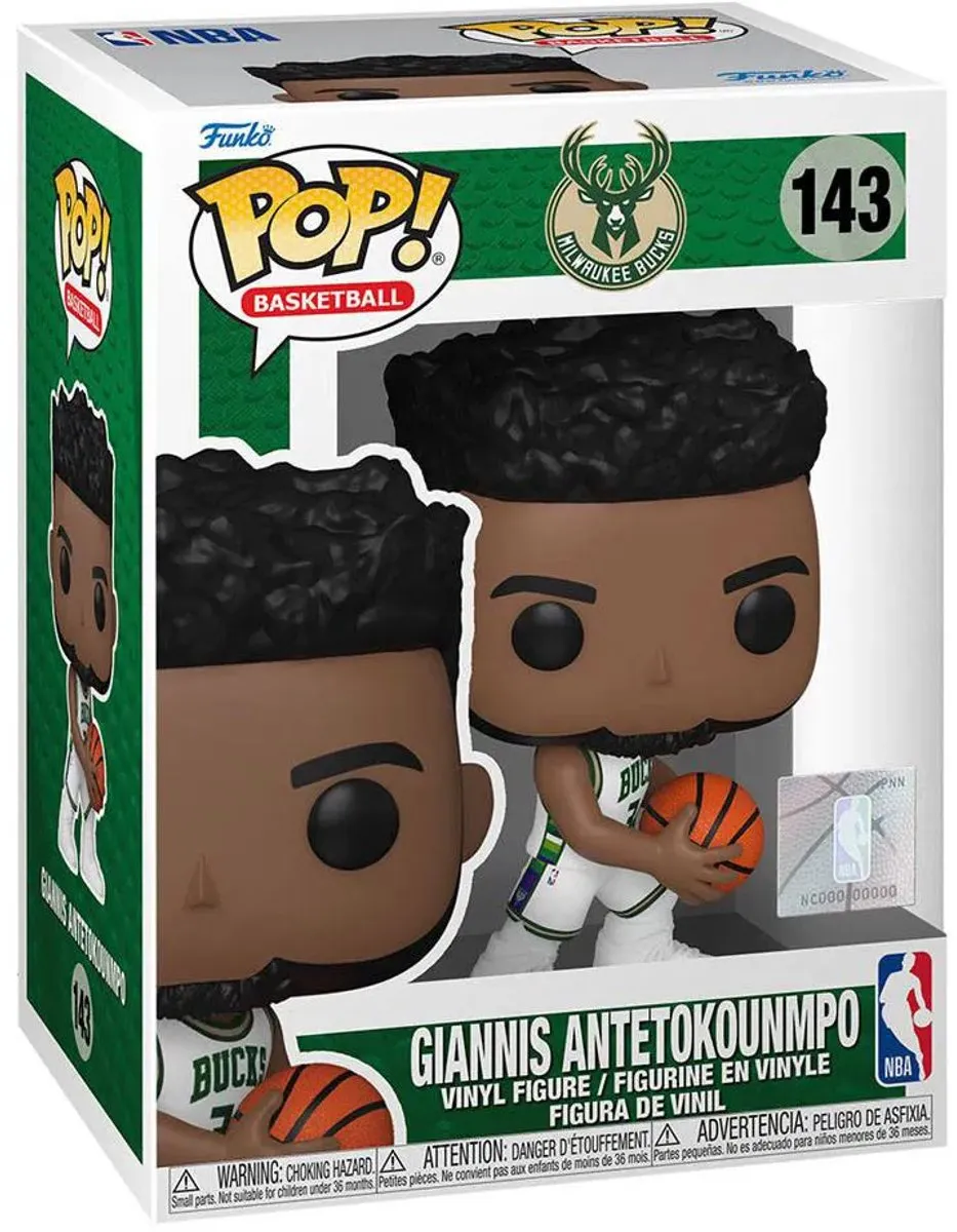 Funko Pop Basketball Milwaukee Bucks Giannis Antetokounmpo #143 - Tafelmodel - Ø9.5cm - afbeelding 6 van 6