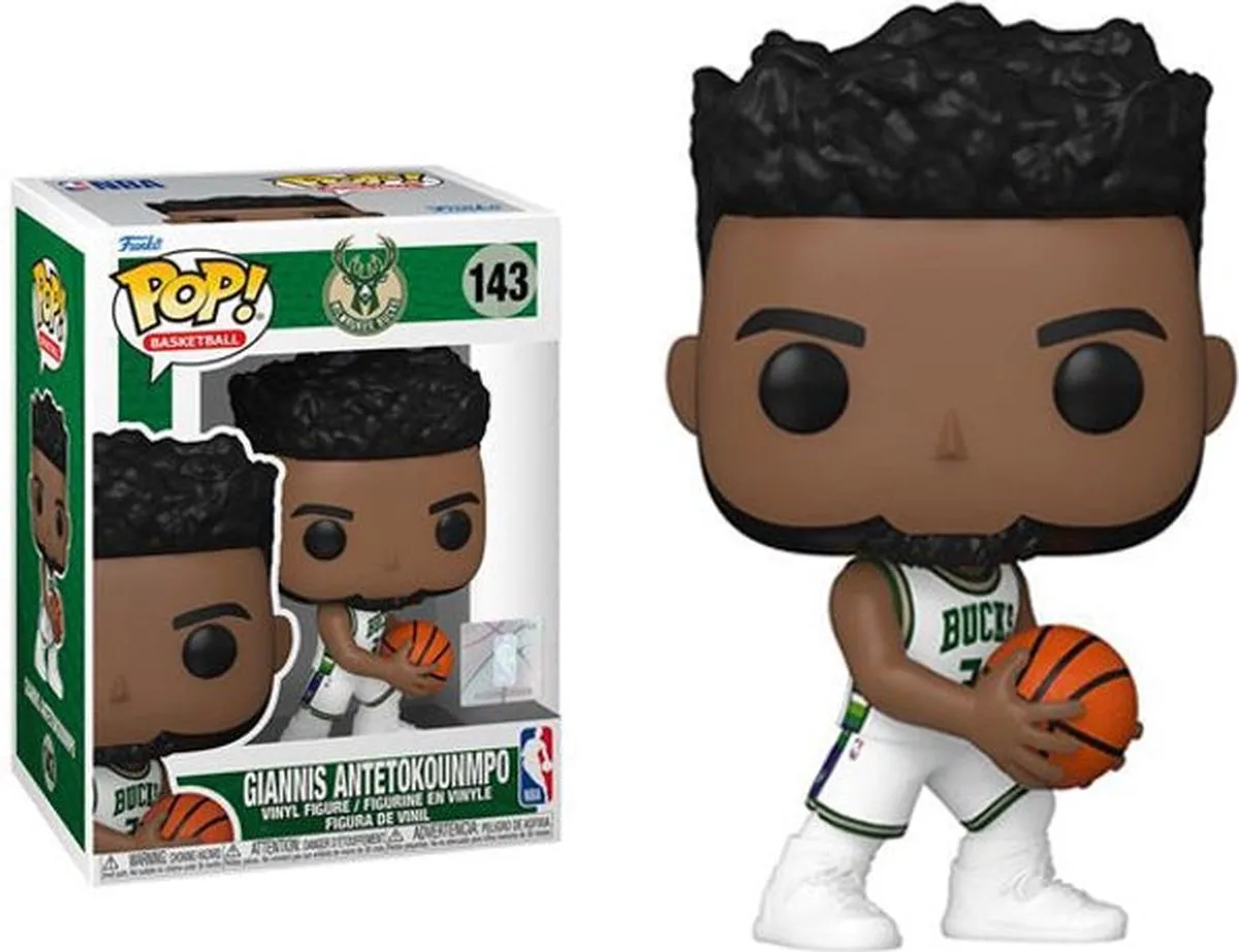 Funko Pop Basketball Milwaukee Bucks Giannis Antetokounmpo #143 - Tafelmodel - Ø9.5cm