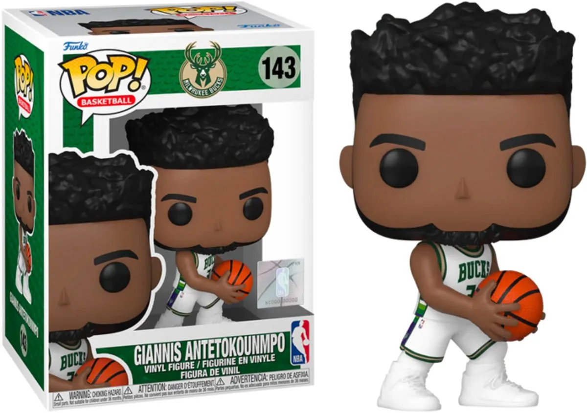 Funko Pop Basketball Milwaukee Bucks Giannis Antetokounmpo #143 - Tafelmodel - Ø9.5cm