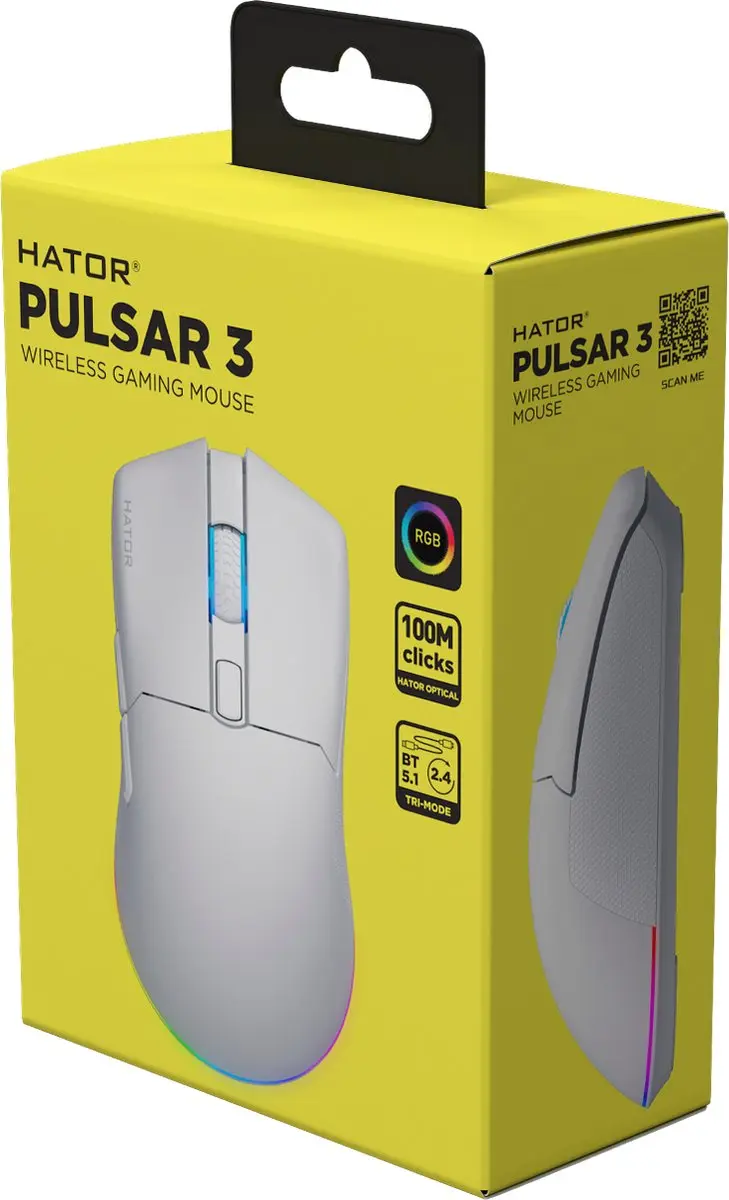 Hator Pulsar 3 HTM631 Gamingmuis - 12000 DPI - Wit - afbeelding 6 van 6