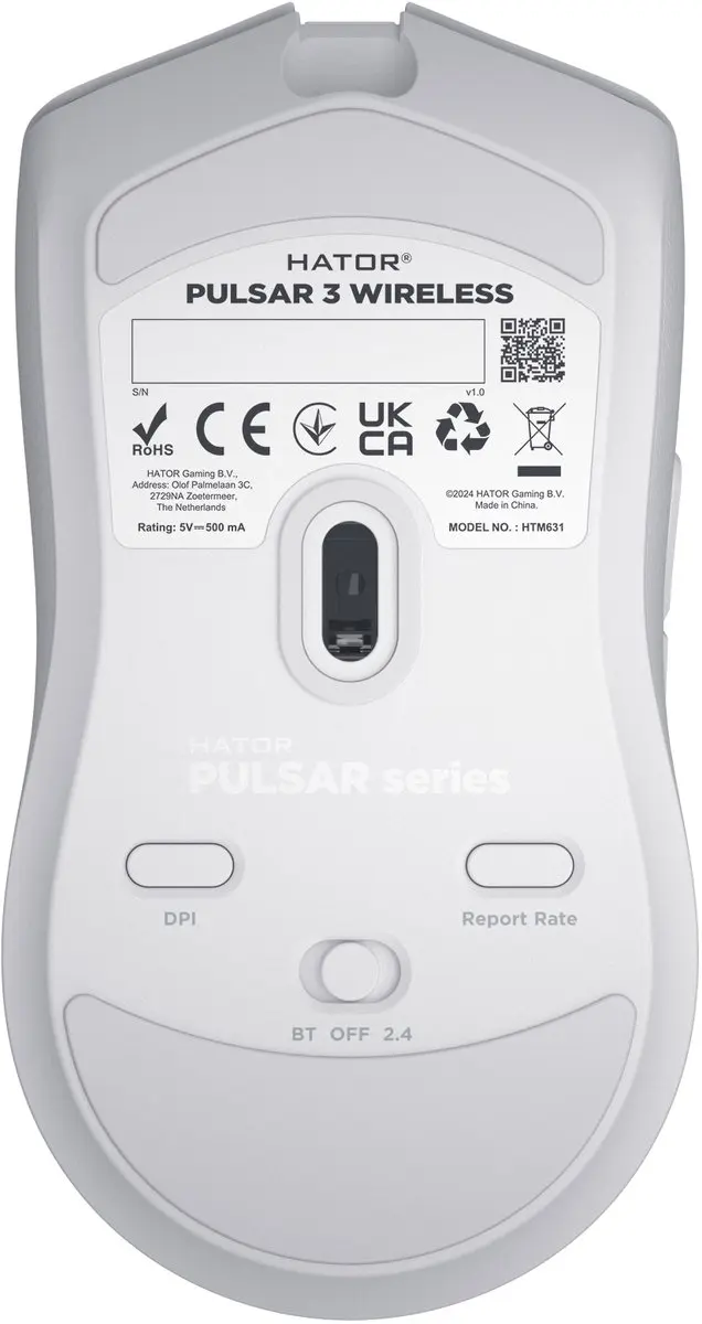 Hator Pulsar 3 HTM631 Gamingmuis - 12000 DPI - Wit