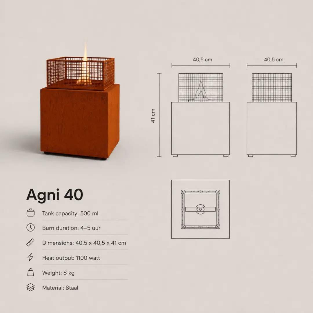 Tenderflame Agni 40 Tafelhaard - Zwart - afbeelding 2 van 4