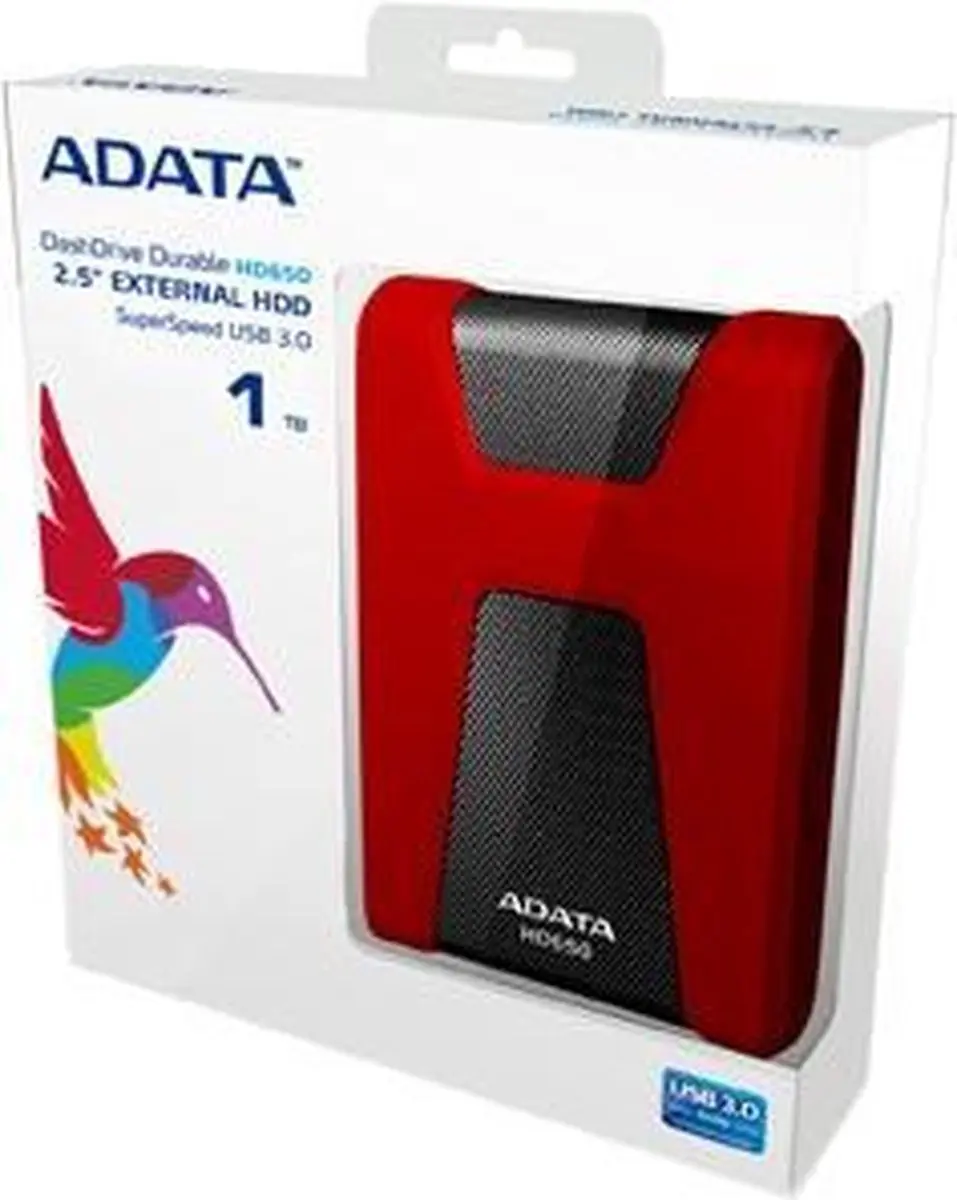 ADATA DashDrive HD650 Externe Harde Schijf 1TB - Rood