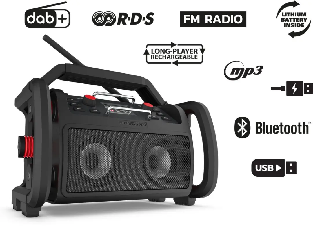 PerfectPro ROCKPRO RP2 Bouwplaatsradio - 15W - Zwart