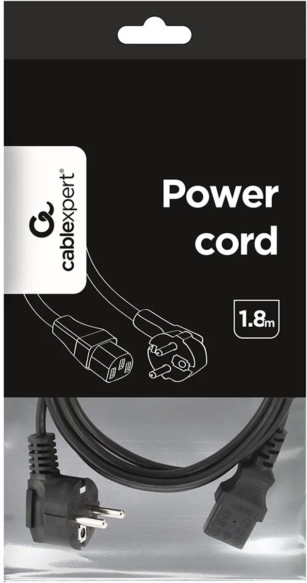 Cablexpert Gembird PC-186 CEE7-4 C14 Stroomkabel 1.8m - Zwart
