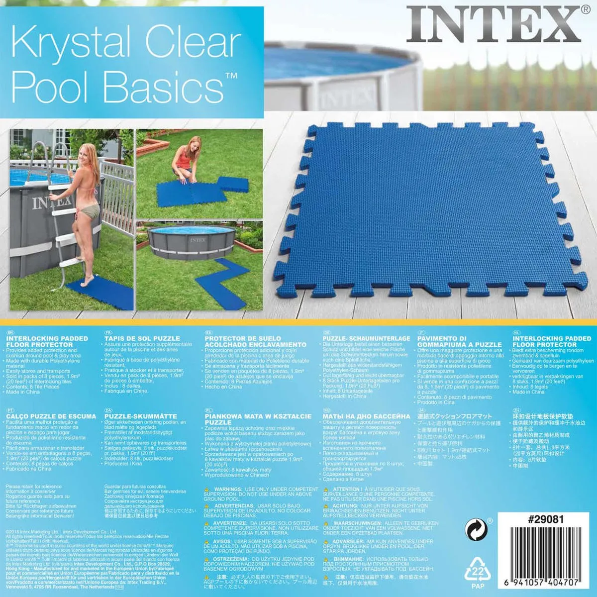 Intex Zwembadbodembeschermers 8x50x50cm - Blauw