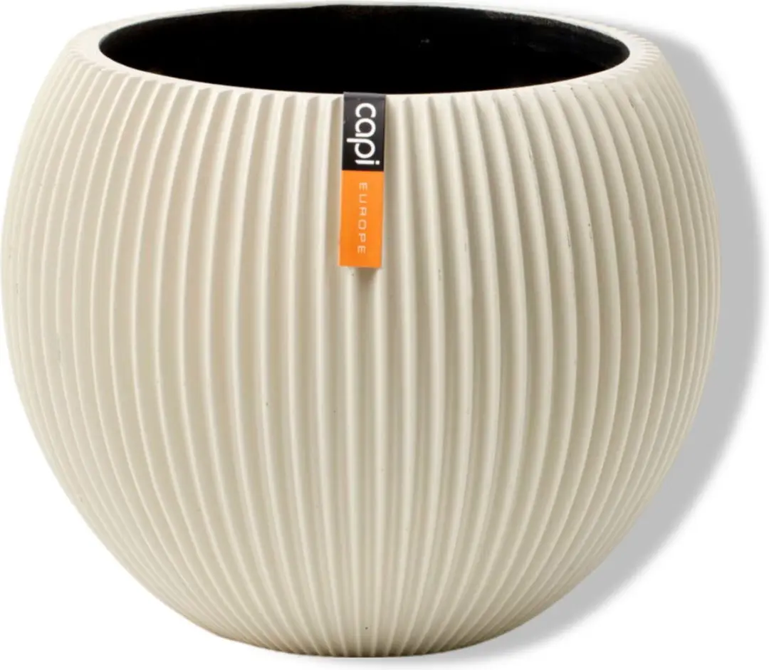 Capi Europe Vaas Bol Groove Colours BGVBG104 - 30x25cm - Beige - afbeelding 6 van 6