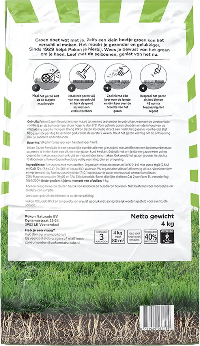 Pokon Gazon Revolutie 4kg Bodemverbeteraar - 80m²