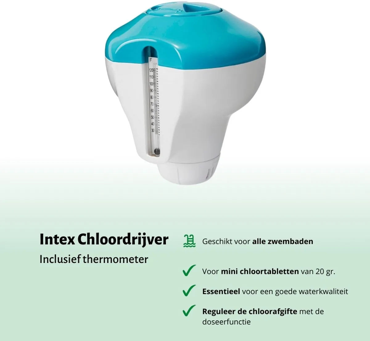 Intex 29043 Dispenser & Thermometer - Chloor & Temperatuur - Wit