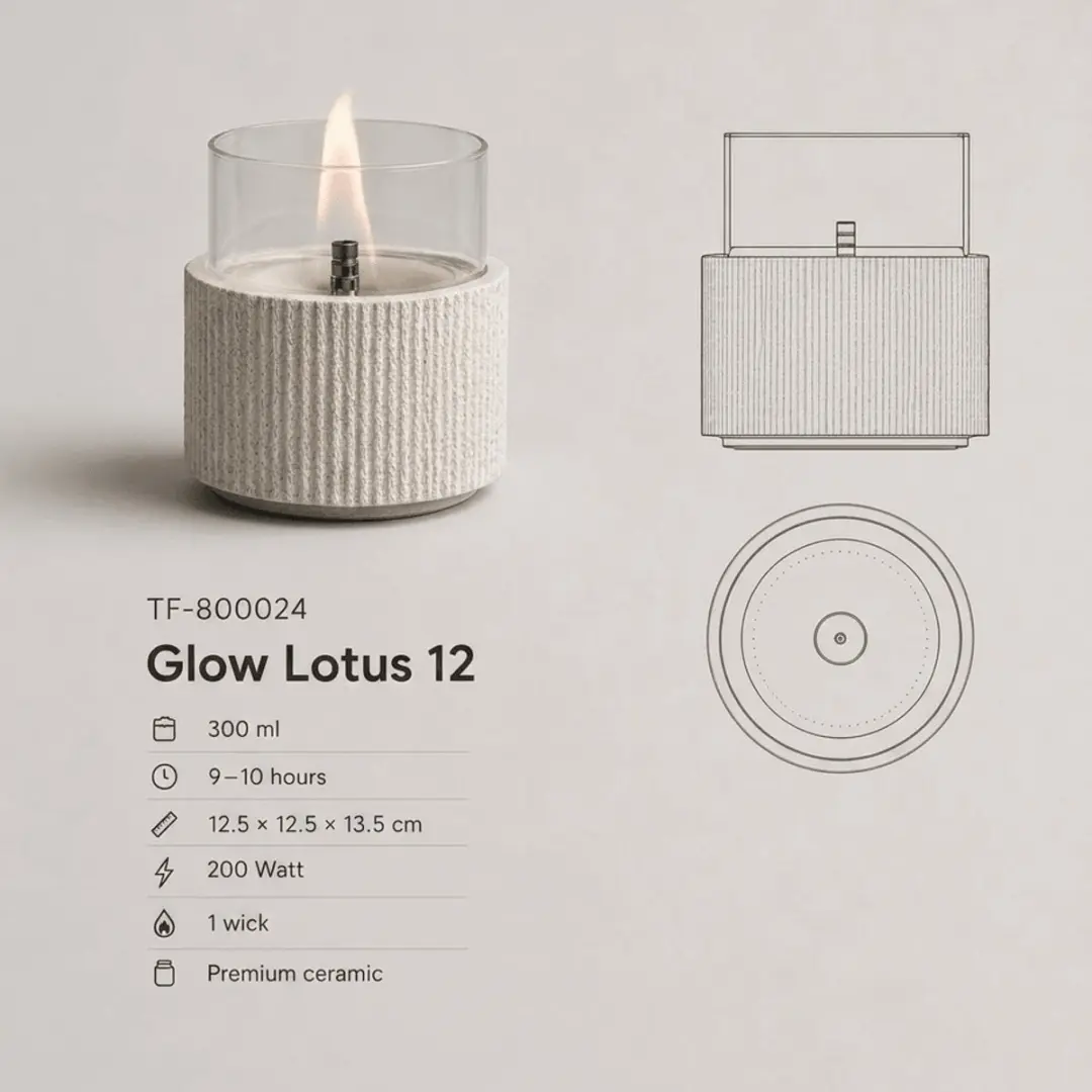 Tenderflame Glow Lotus 12 VTWonen Tafelhaard - 200W - Wit - afbeelding 3 van 6