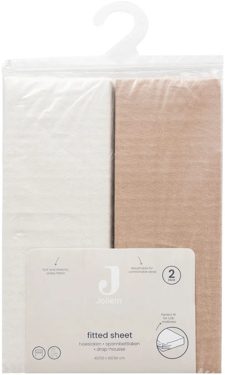 Jollein Jersey Hoeslaken 2 Stuks 60x120cm