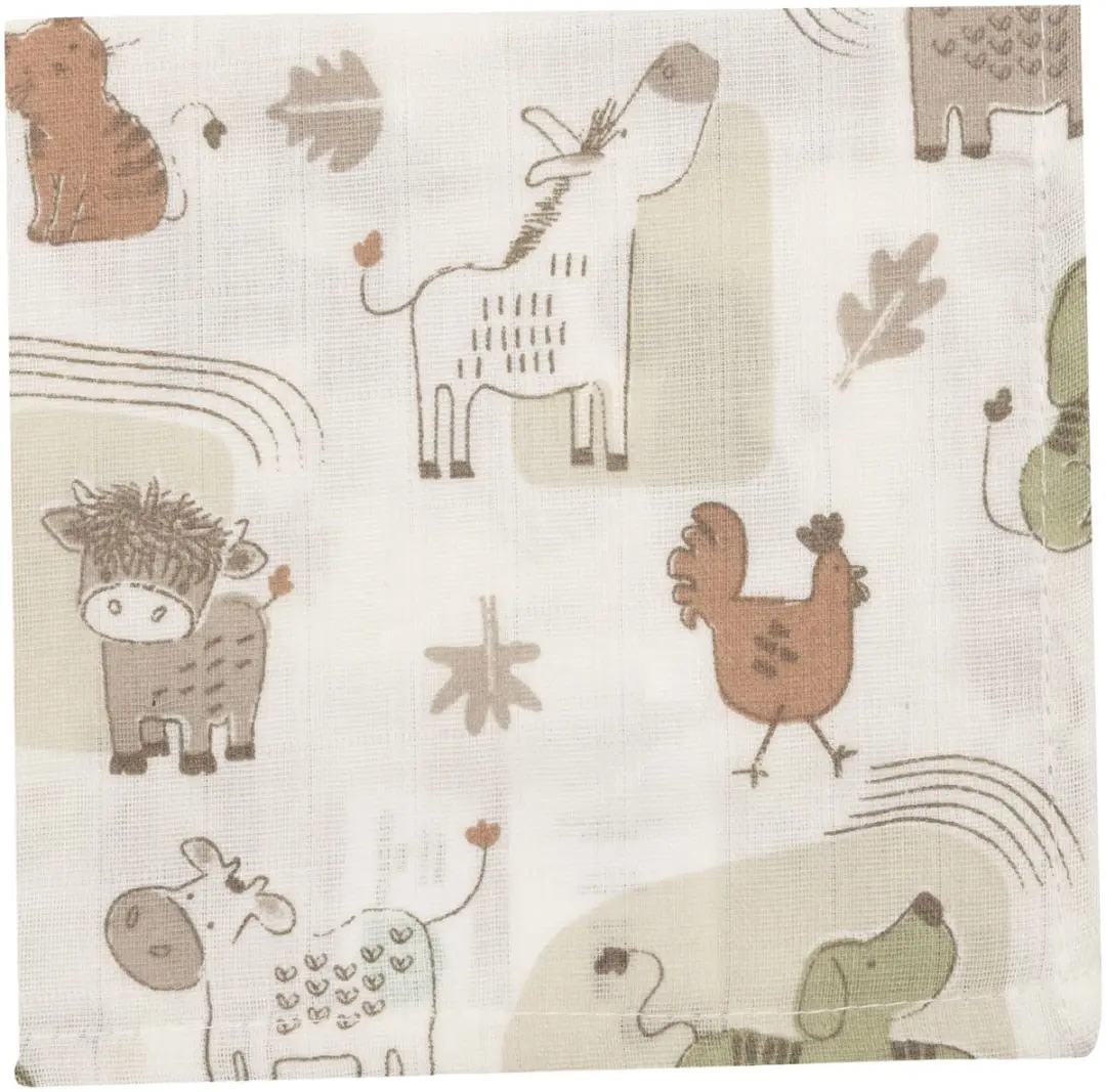 Jollein Hydrofiel Monddoekje 31x31cm Barn Buddies - 3 Stuks