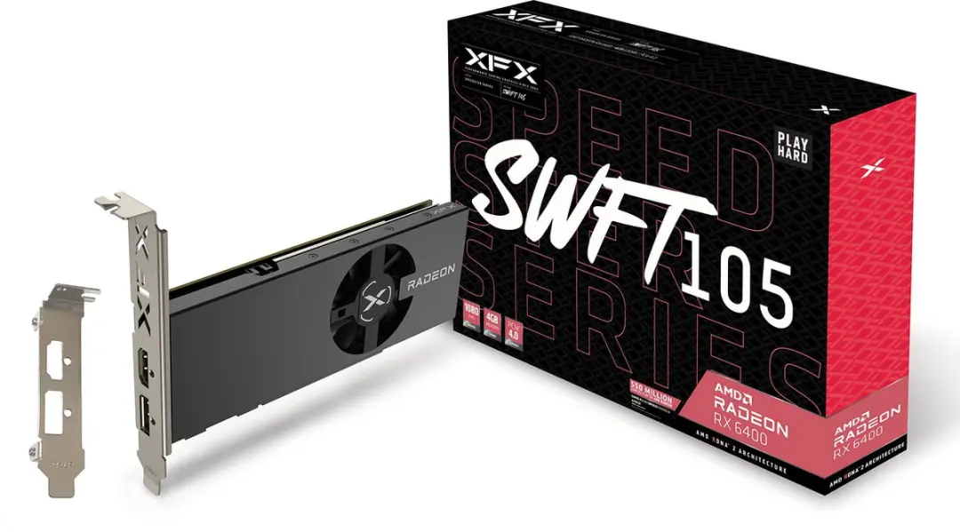XFX Radeon RX 6400 RX-64XL4SFG2 Videokaart 4GB GDDR6
