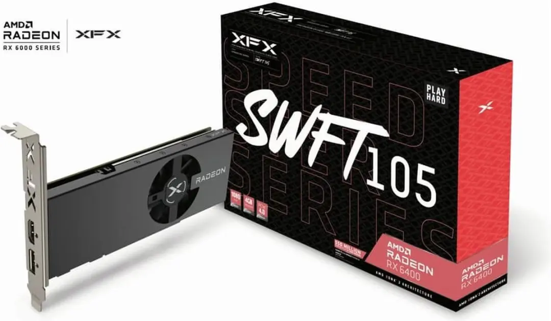 XFX Radeon RX 6400 RX-64XL4SFG2 Videokaart 4GB GDDR6