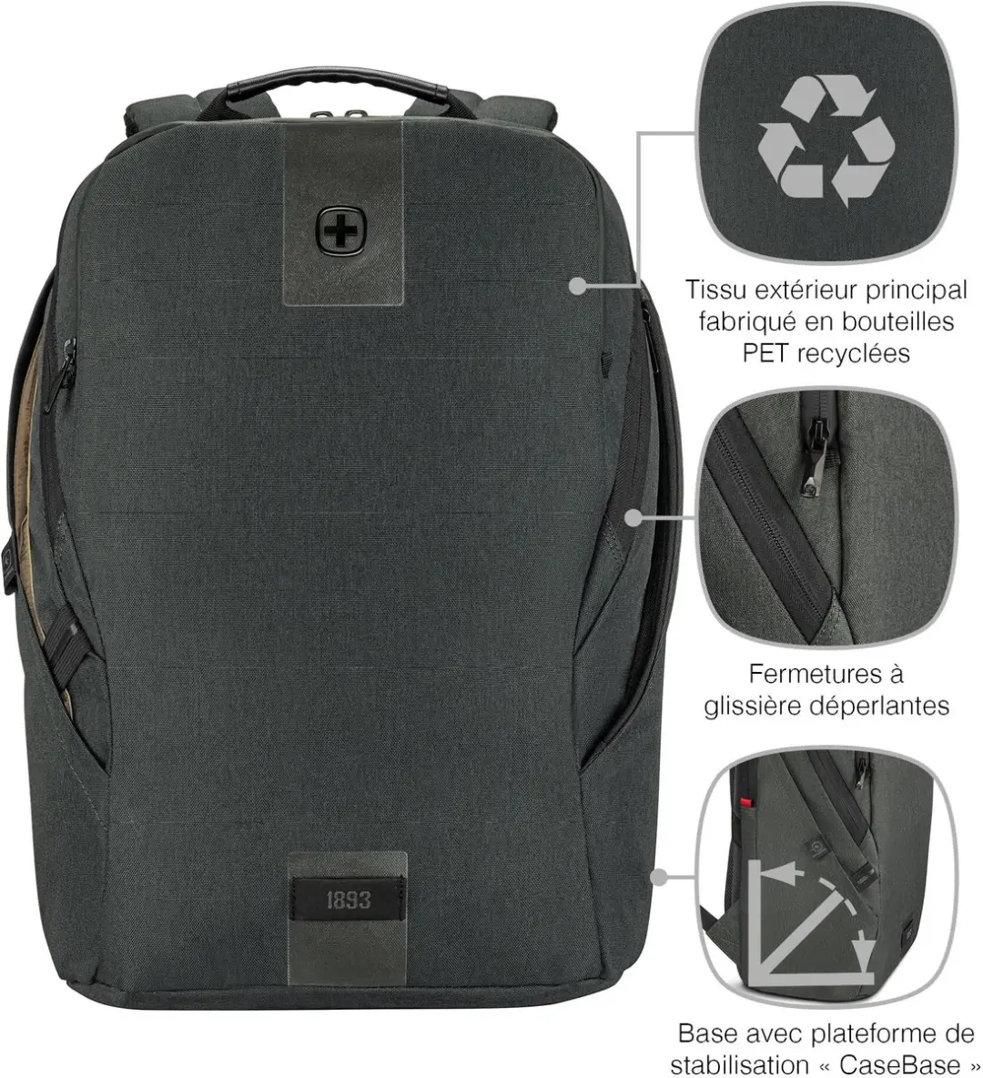 Wenger MX Eco Light 16 Rugzak 19L - Charcoal - afbeelding 6 van 6