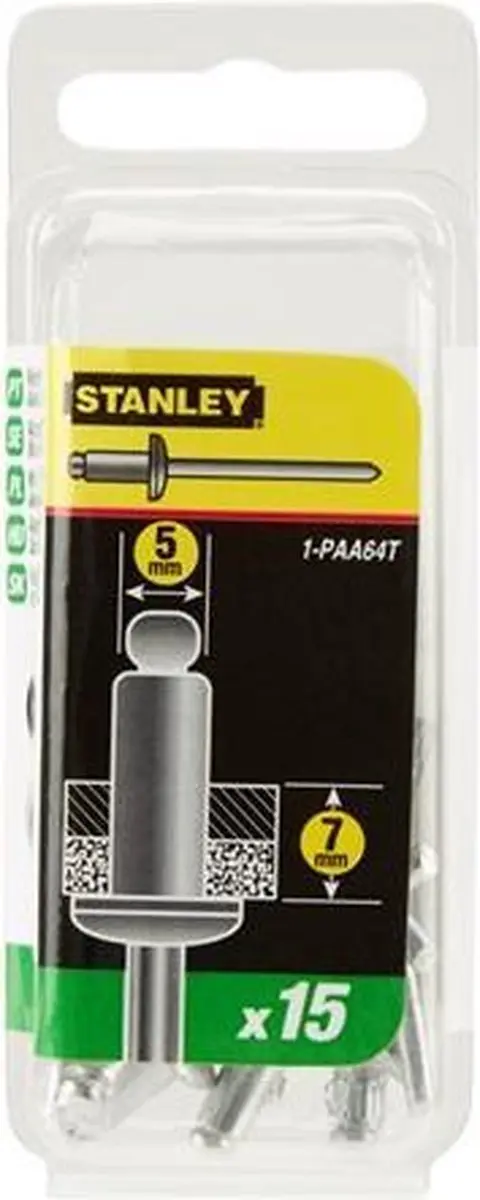 Stanley FatMax Popnagels 5x7mm - 15 Stuks