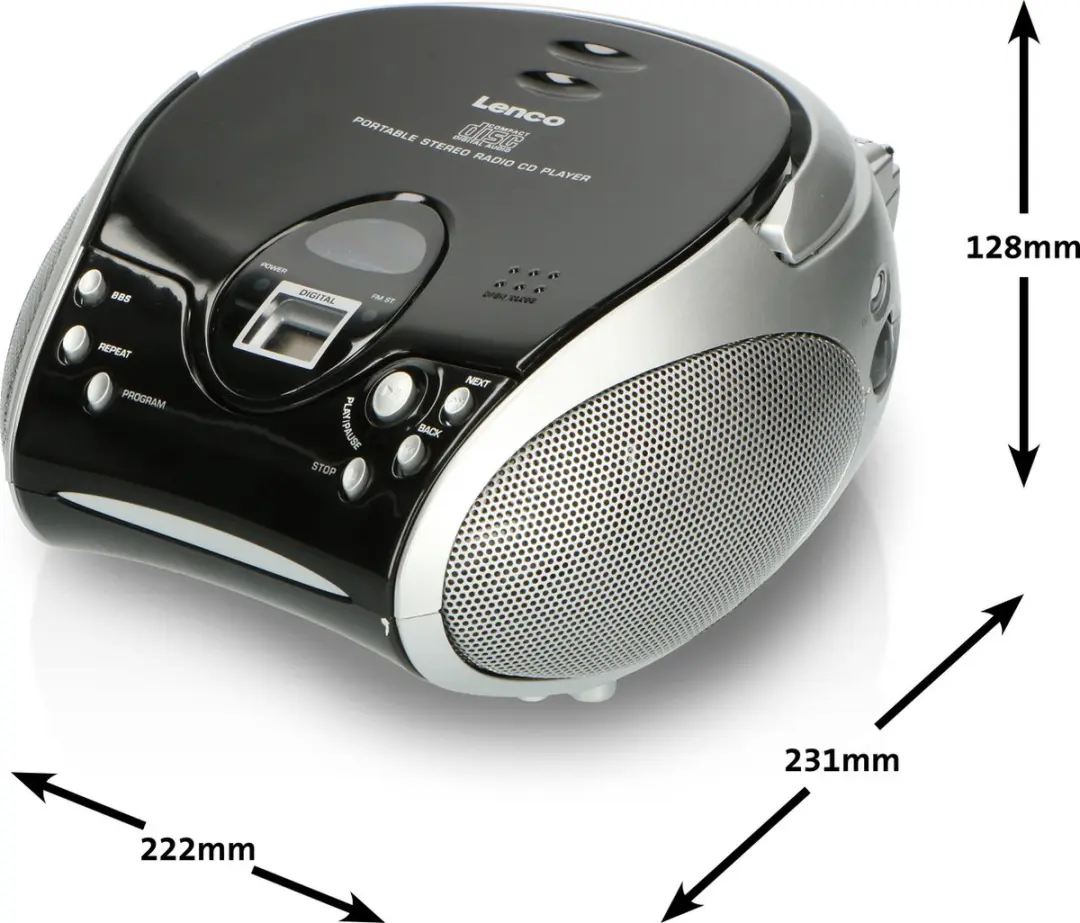Lenco SCD-24 Draagbare Radio CD-speler - Zwart
