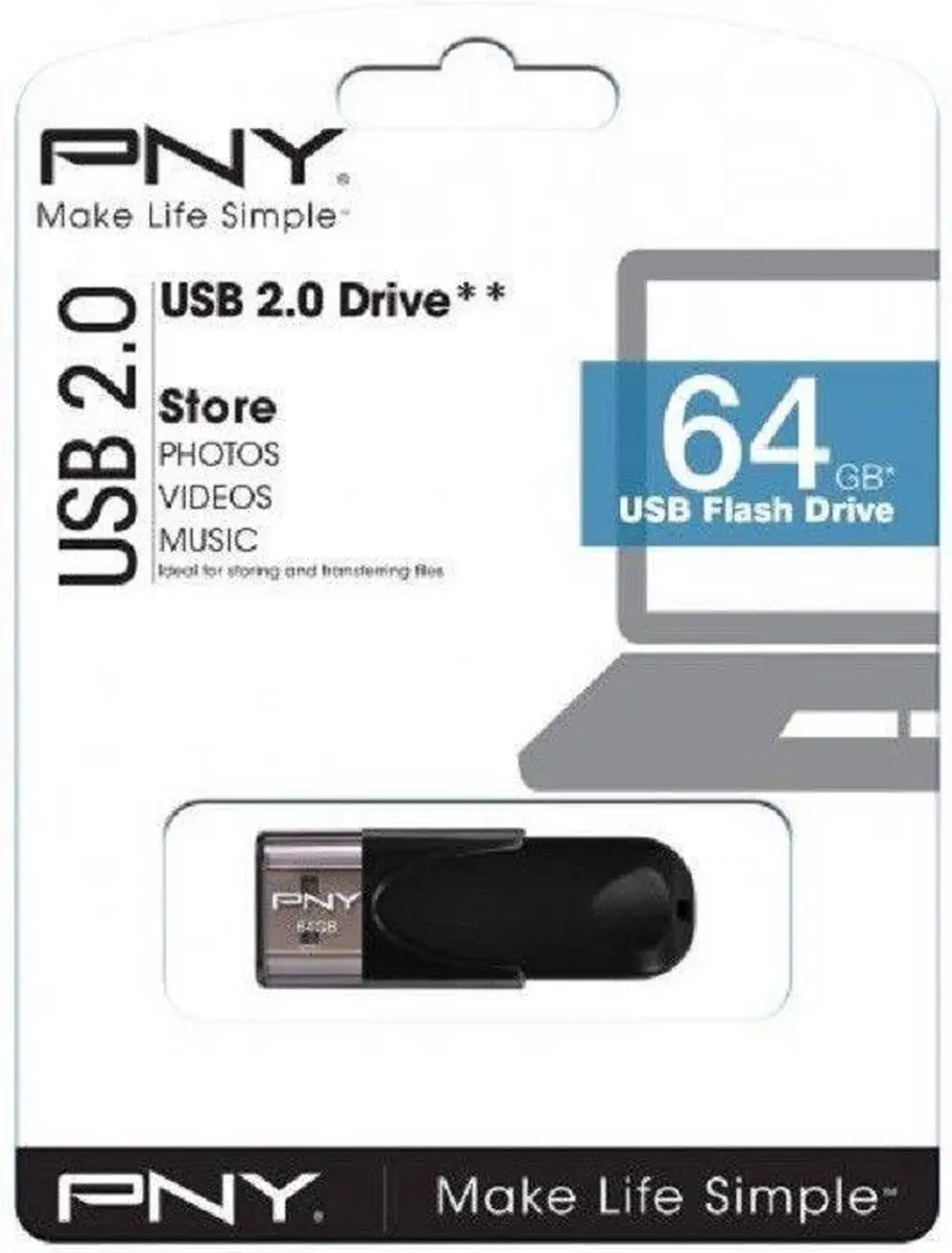 PNY Attaché 4 FD64GATT4-EF USB-stick 64GB - Zwart