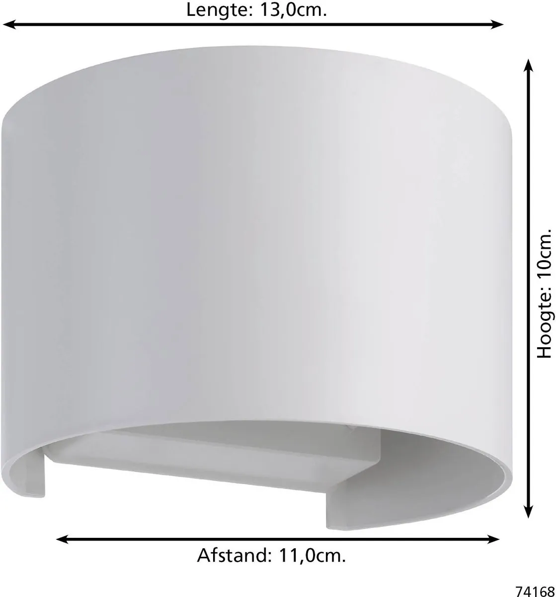 Eglo Barcarola-E Wandlamp Buiten LED 13cm - Wit/Transparant