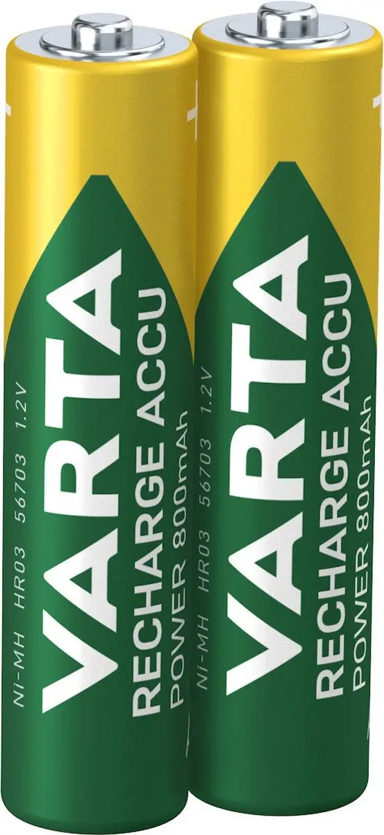 Varta AAA Oplaadbare Batterijen 800mAh - 2 Stuks