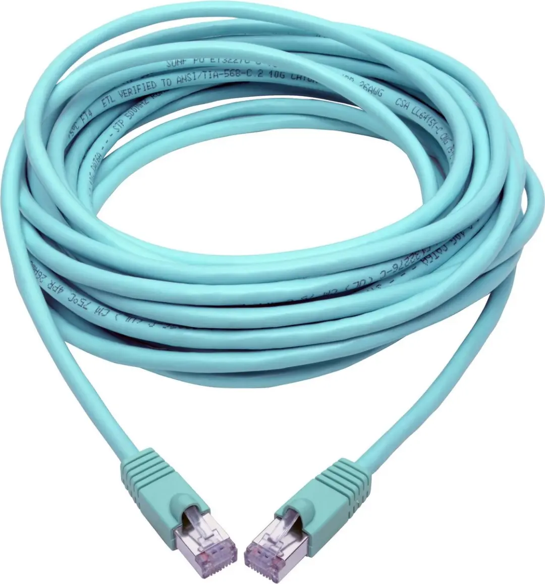 Tripp Lite N262-030-AQ Netwerkkabel Cat6a Aqua 9,14m