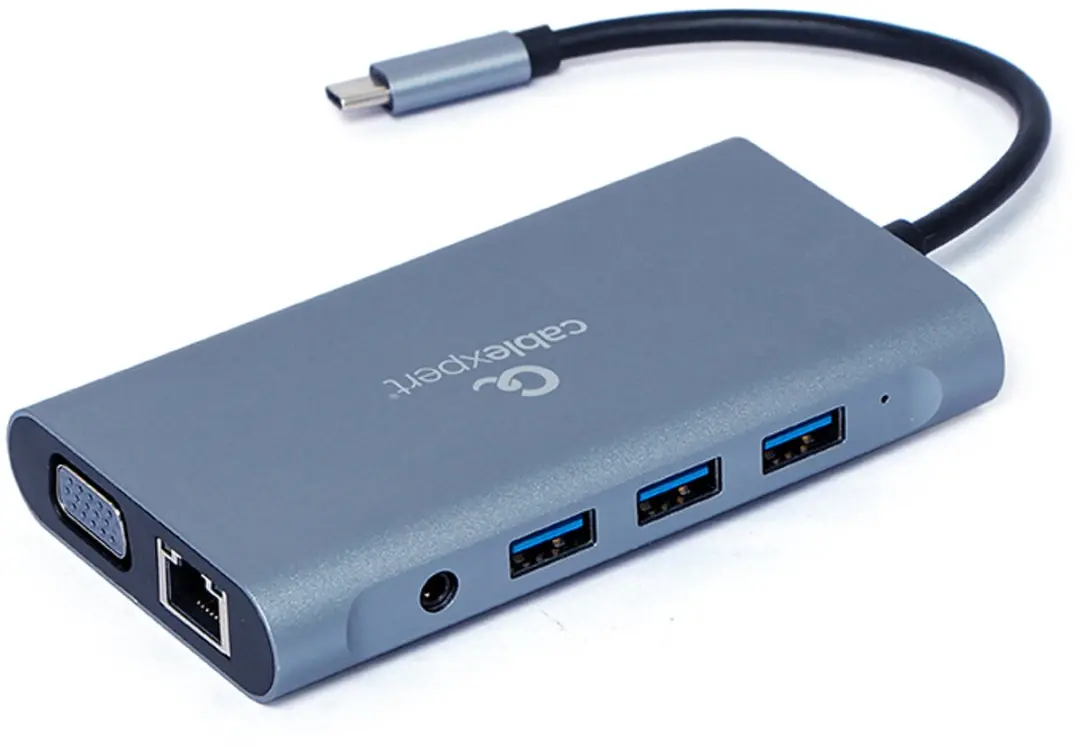 Cablexpert USB-C Multi-Poort 7-in-1 A-CM-COMBO7-01 - Donkergrijs-Zwart