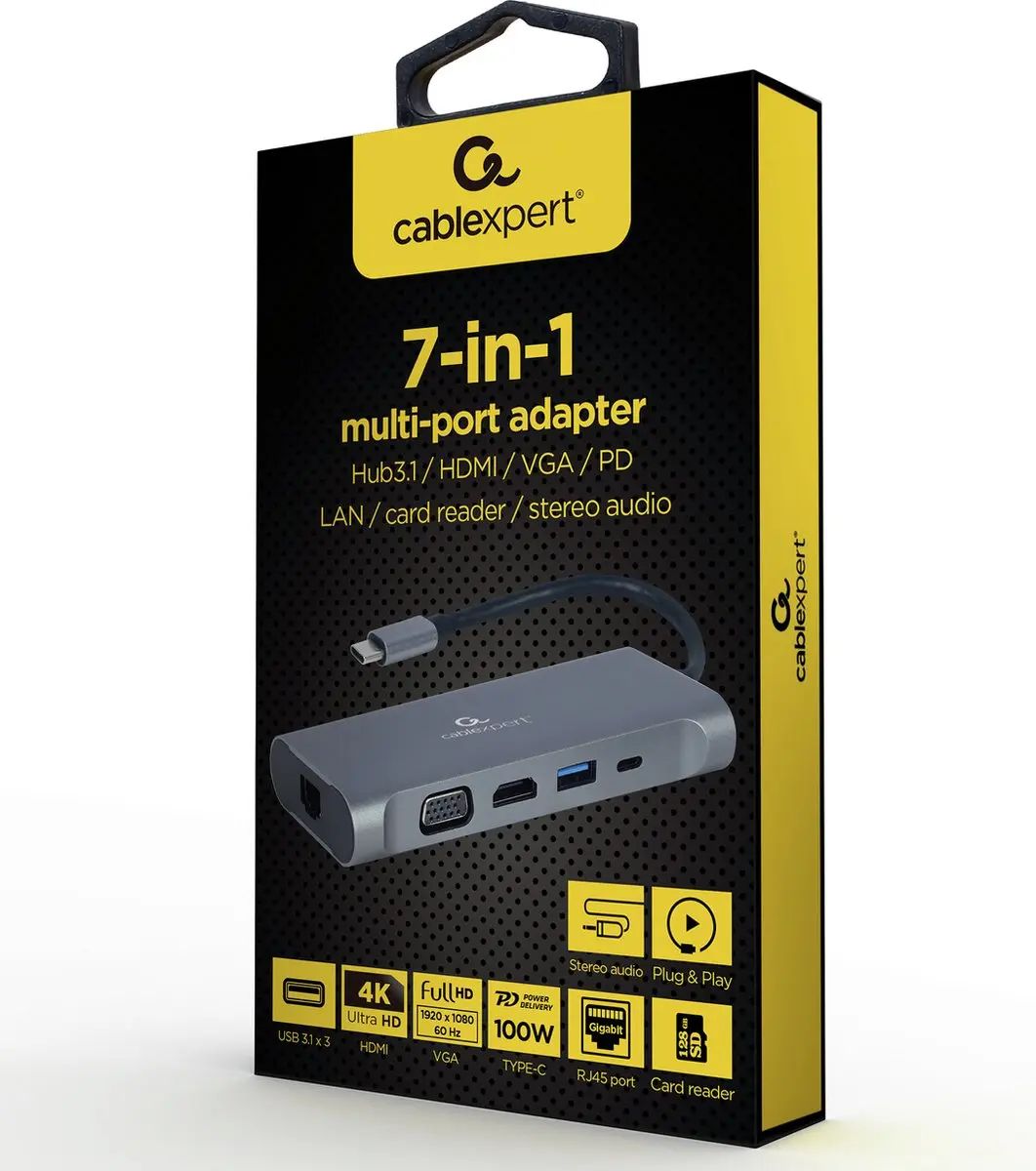 Cablexpert USB-C Multi-Poort 7-in-1 A-CM-COMBO7-01
