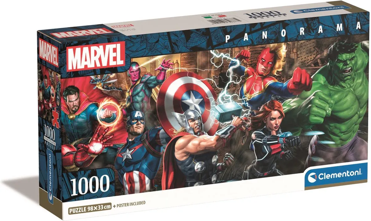 Clementoni Marvel Panorama Puzzel 1000 Stuks - 14+