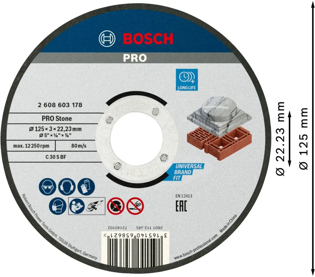 Bosch Doorslijpschijf Standard for Stone C 30 S BF 125mm