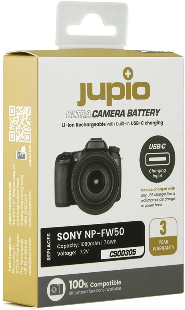 Jupio NP-FW50 Ultra C Accu 1080mAh - USB-C