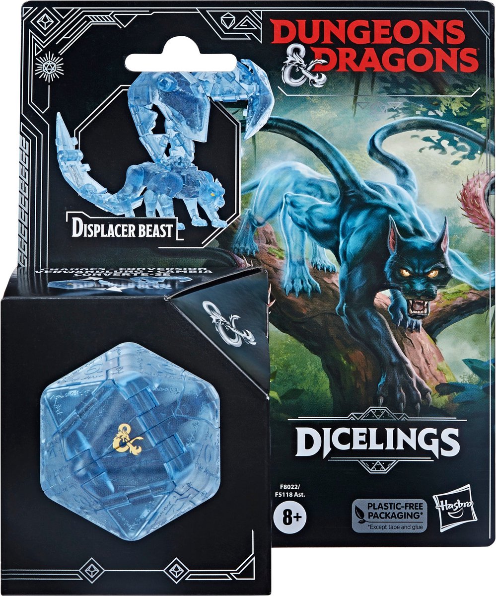 Hasbro Dungeons & Dragons - Dicelings Displacer Beast Actiefiguur - Blauw