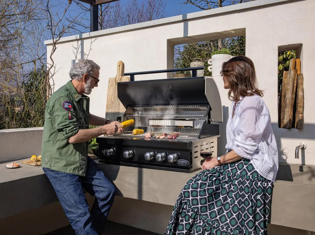Boretti Imperatore Nero Gasbarbecue 5 Branders - Zwart RVS