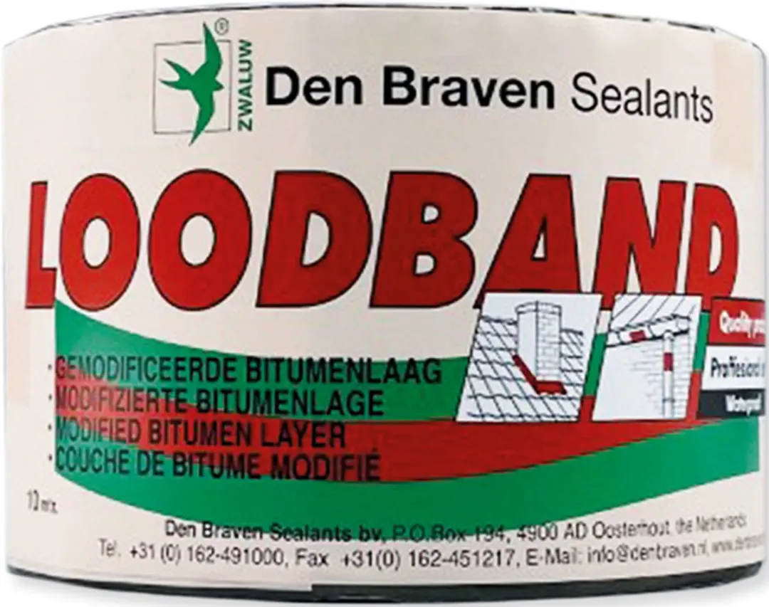 Den Braven Zwaluw Loodband 75mm x 10m - Zwart