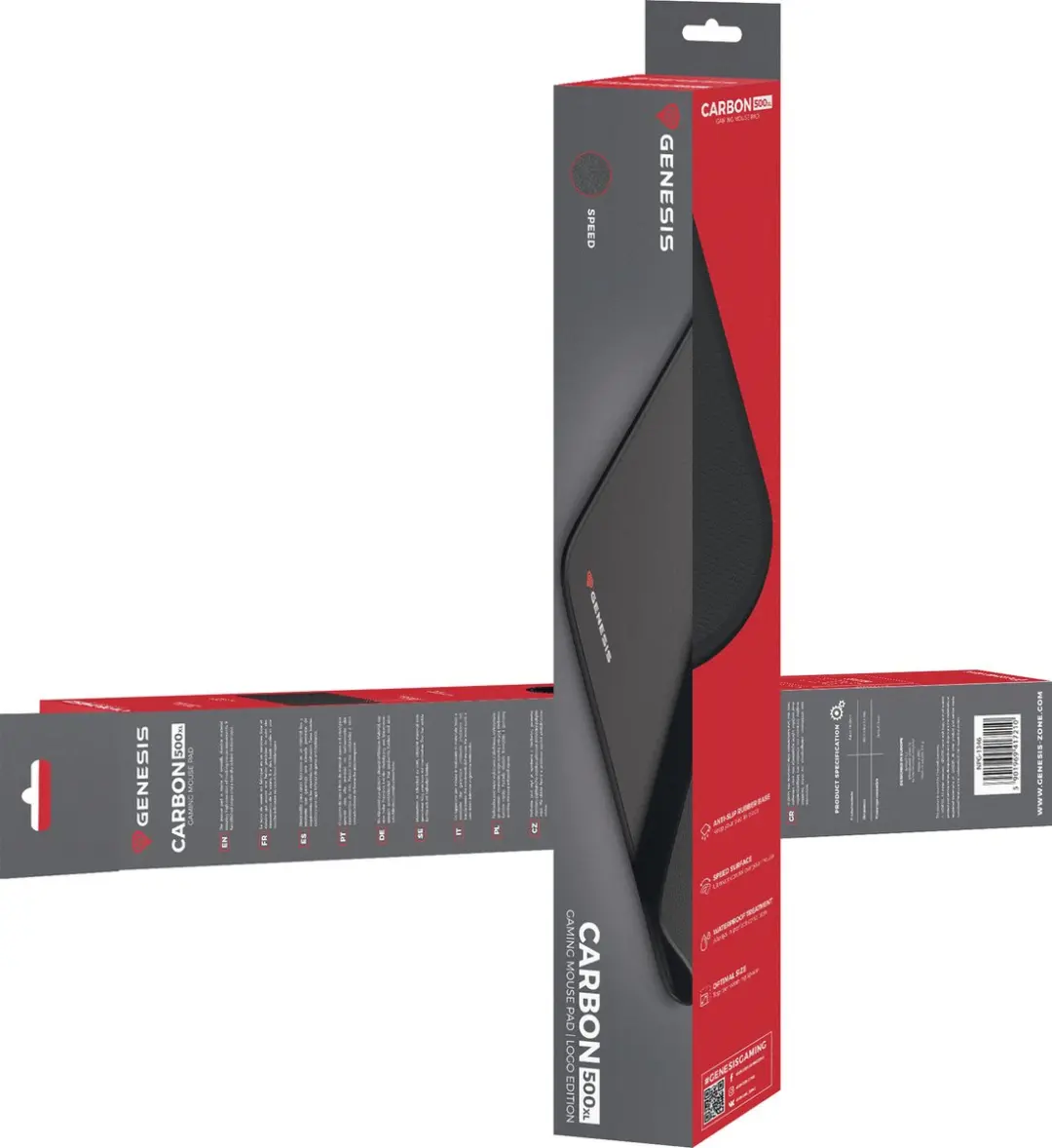 Genesis NPG-1346 Carbon 500-XL Game-muismat - Zwart