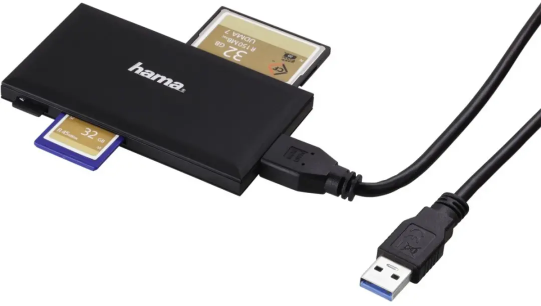 Hama USB 3.0 Multi-Kaartlezer SD/microSD/CF/MS - Zwart