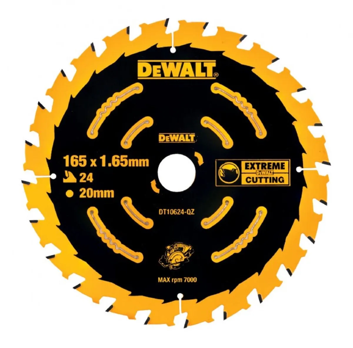 DeWalt DT10624 Cirkelzaagblad 165x20mm 24T - Metaal