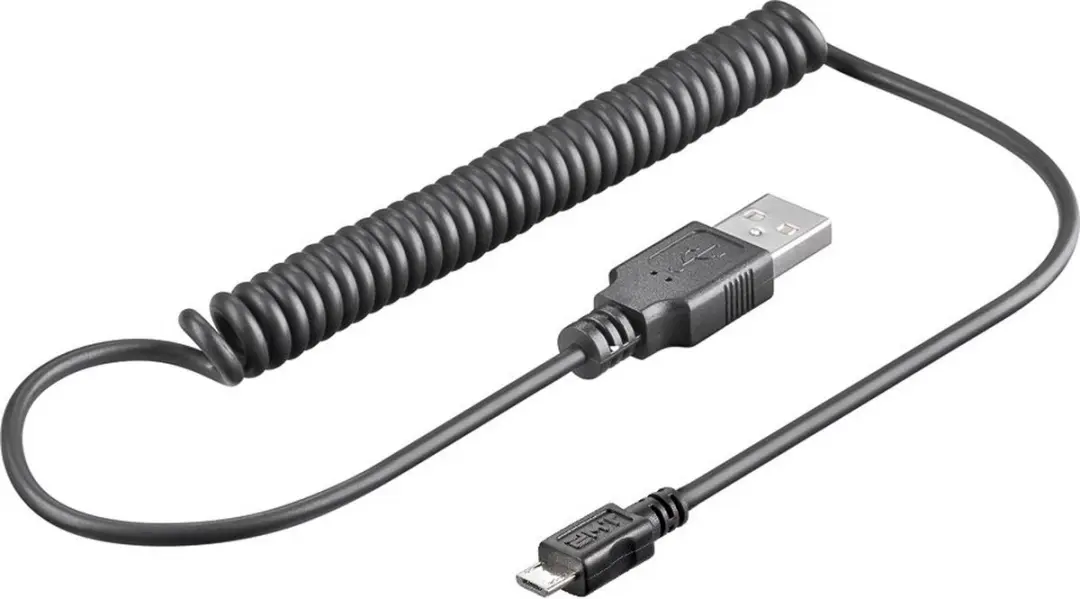 Cablexpert USB Micro-B naar USB-A Spiraalkabel 1,8m