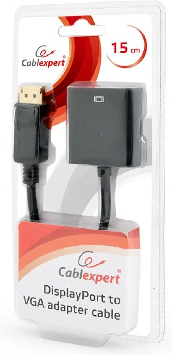Cablexpert DisplayPort naar VGA Adapterkabel 15cm - Zwart