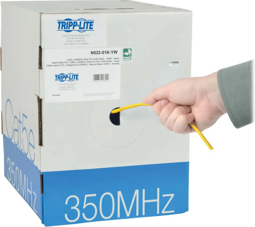 Tripp Lite N022-01K-YW Cat5e Kabel - 350 MHz - 305m - Geel