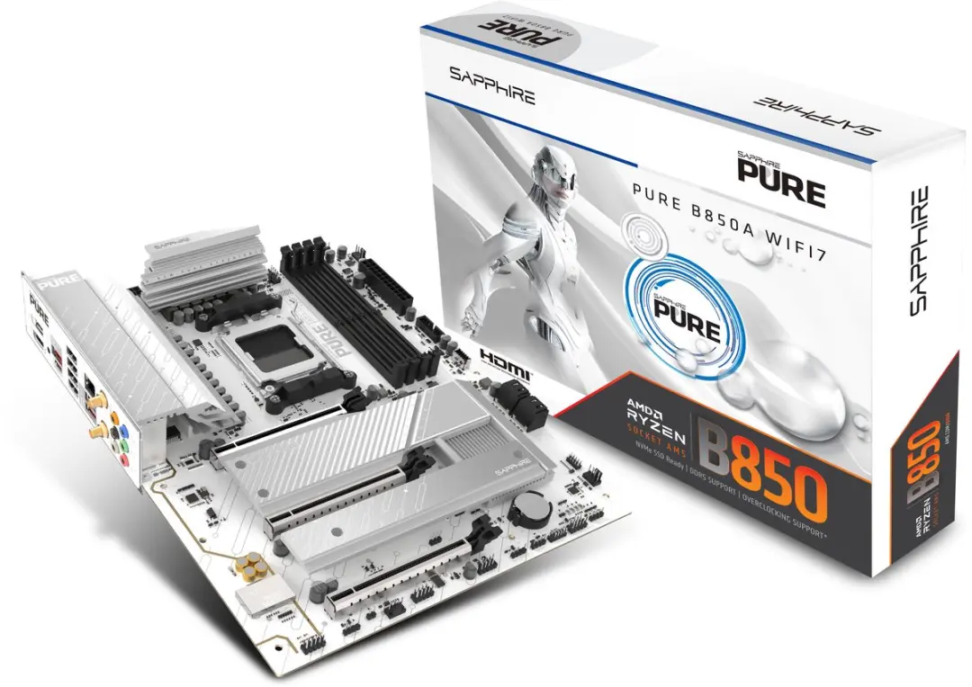 Sapphire PURE B850A Moederbord - AMD AM5 - WiFi 7