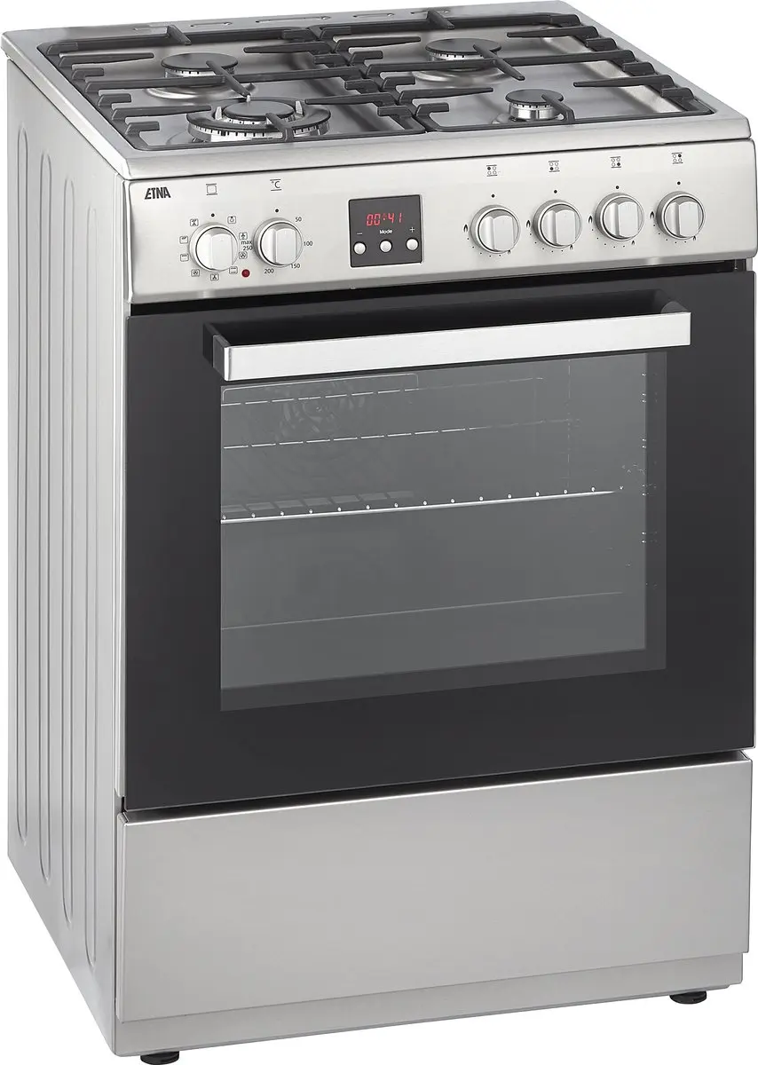 Etna FGV760RVS Gas/Elektro Fornuis 60cm - 69L Oven - RVS