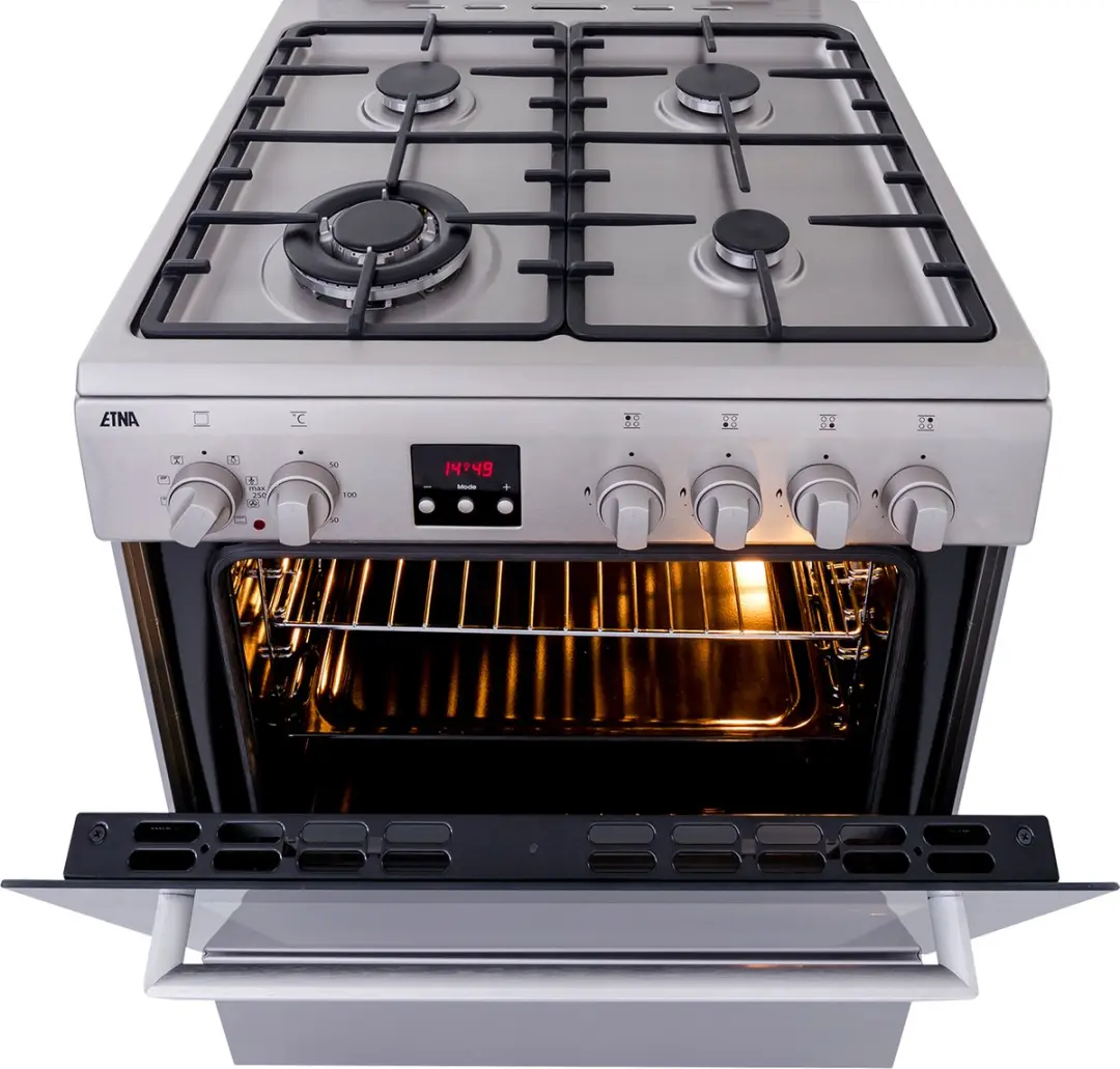 Etna FGV760RVS Gas/Elektro Fornuis 60cm - 69L Oven - RVS