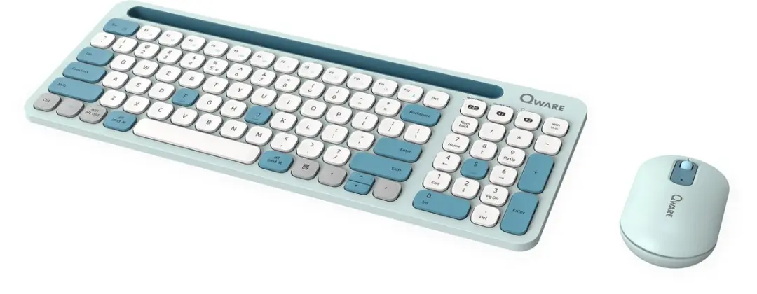 Qware Office QW PCB-390GN Draadloos Toetsenbord - Multiconnect - 99 Toetsen - Groen/Turquoise