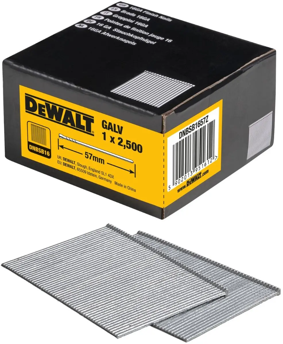 DeWALT DNBSB1657Z 16 Gauge GAL Spijkers 1.5x57mm VE=2500