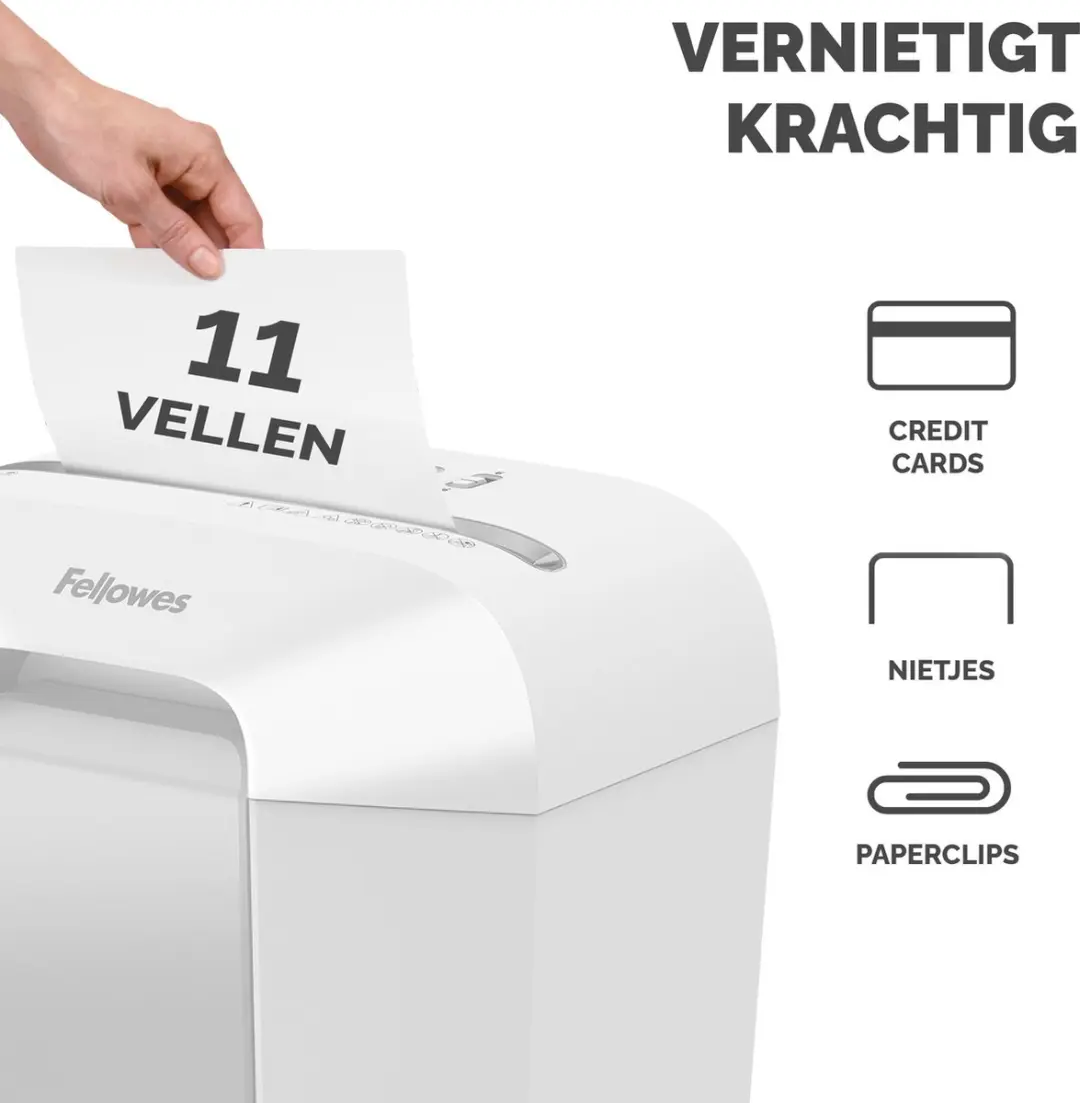 Fellowes LX70 Papierversnipperaar 11 Vel - 18L - Wit
