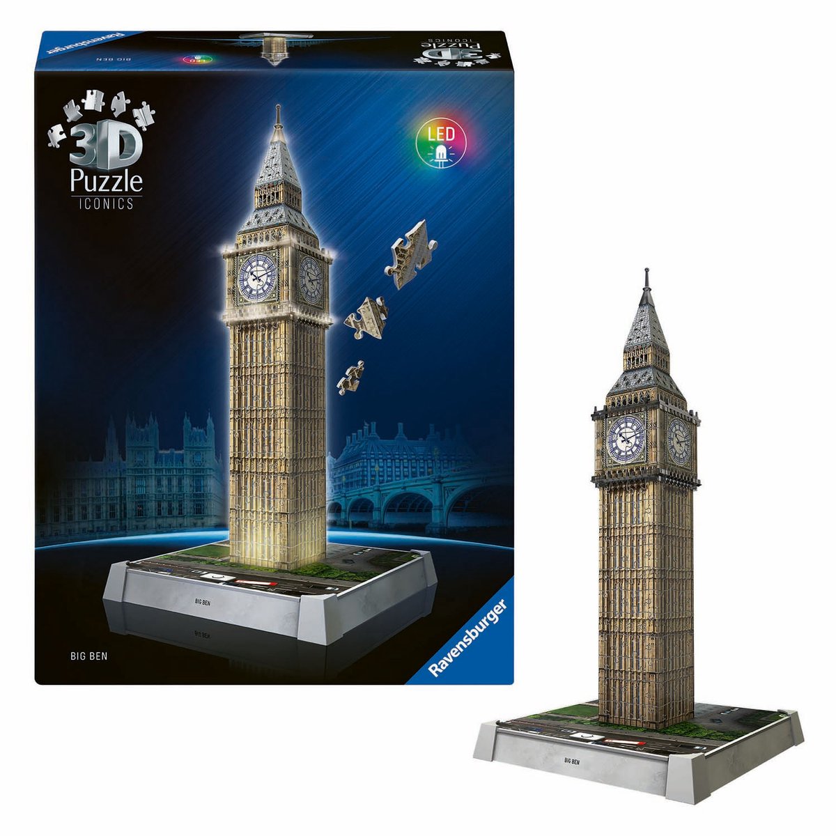 Ravensburger - Iconics: Big Ben - 3D Puzzel met Licht - 216 Stukjes