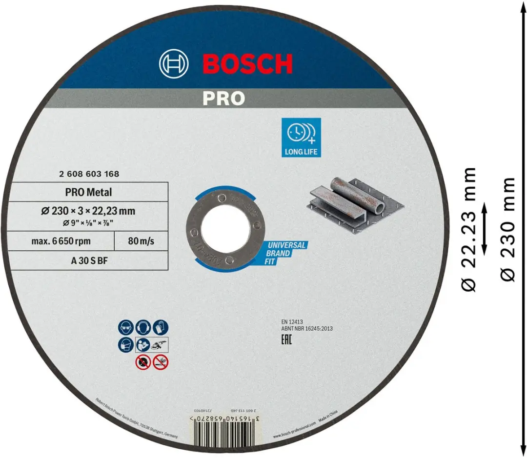 Bosch Doorslijpschijf Standard for Metal A 30 S BF 230mm - Metaal