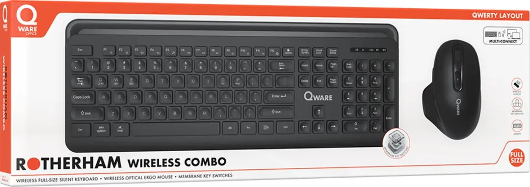 Qware Office QW PCB-370BL Draadloos Toetsenbord - Zwart
