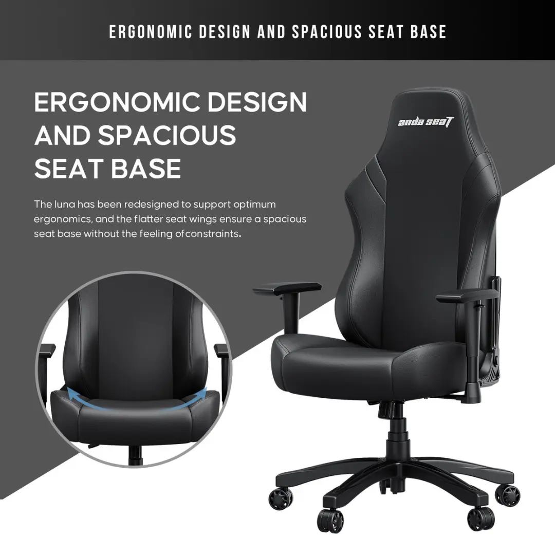 AndaSeat Luna Premium Gaming Stoel AD18-56-B-PV - Zwart